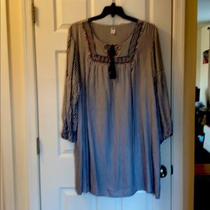 Old Navy Striped Dress with Embroidery XXL